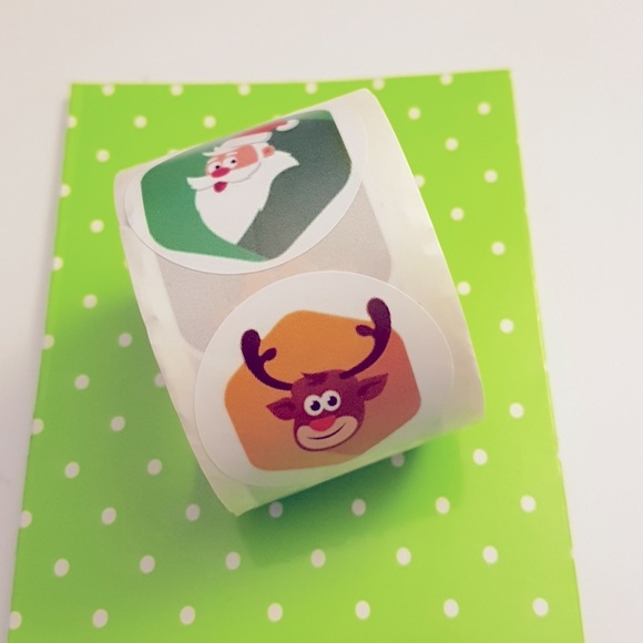 🎅🏼200 Holiday Stickers 5 Designs 1.5" inch - Picture 1 of 8